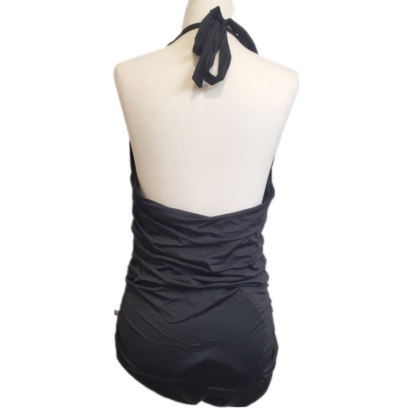EUC La Vie En Rose one-piece halter-neck swimsuit, size XL, black - Picture 2 of 9